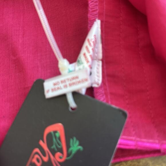 Chandrakala Womens Size 42 Cropped Pink - Eyelet And Hooks - Tie In Back - Picture 9 of 16